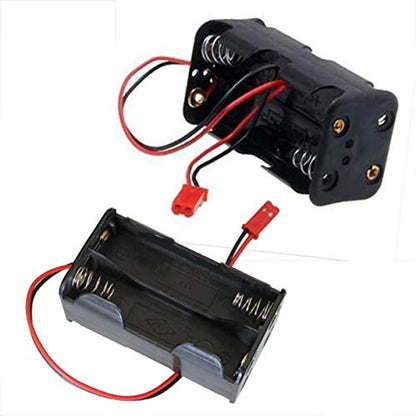 2Set ShareGoo On/Off Power Switch Battery Receiver & 4 Cell AA Battery Container Case Holder Pack Box with JST Plug Compatible with HSP Redcat Traxxas 1/8 1/10 RC Nitro Power Car Crawler Truck
