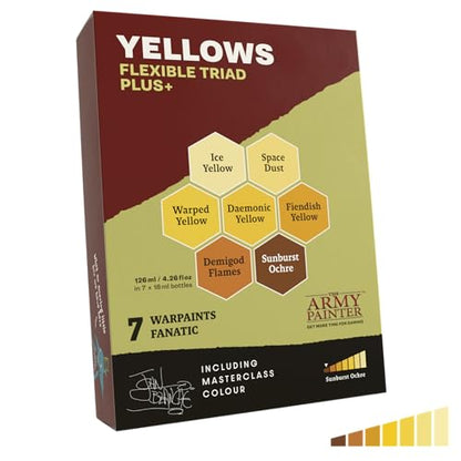 The Army Painter, Warpaints Flexible Triad Plus+: Yellows 7x18ml | Colori acrilici hobby di qualità miniatura, per Dungeons and Dragons (DnD) e Warhammer - color: Yellows