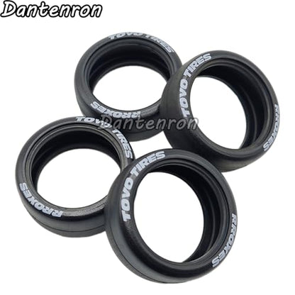1/10 Drift Smooth Tread Tires OD 65mm RC Hard Rubber Drift Racing Wheels Tyres For 1:10 1/12 Rally Street On Road Touring Car Tamiya TT01 TT02 XV01 TA06 A959 PTG2 HPI KYOSHO HSP Traxxas 4PCS