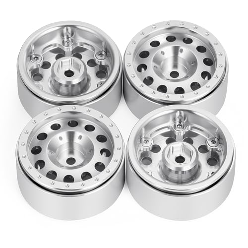 MORLORDY 4Pcs 1.3 Beadlock Wheel Rims for SCX24 TRX4M Ascent-18 1/18 1/24 RC Crawler Car Upgrade Part