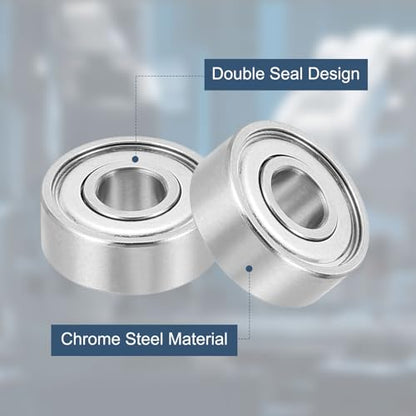 uxcell 4 Pack 694ZZ Deep Groove Ball Bearings, 4x11x4mm Chrome Steel Double Shield Bearing for Electric Motor, Home Appliances, Garden Machinery, (ABEC5) - size: 694ZZ