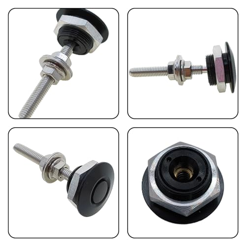 4Pcs Quick Latch Hood Pins, Universal Aluminum Quick Release Lock Latch Bumper, License Plate Lock Clip for Bumper Hood or DIY 1.25 inch(Black) - color: Black