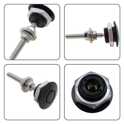 4Pcs Quick Latch Hood Pins, Universal Aluminum Quick Release Lock Latch Bumper, License Plate Lock Clip for Bumper Hood or DIY 1.25 inch(Black) - color: Black
