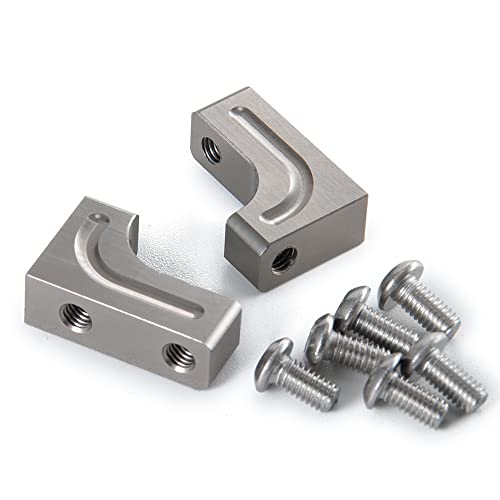 4PCS RC Aluminum Alloy Servo Mounts 1/10th RC Crawler Car CNC Machined Aluminum Servo Mount for SCX10 90047 Wrangler 1/10 RC Crawler Car Upgrades (Titanium) - color: Titanium