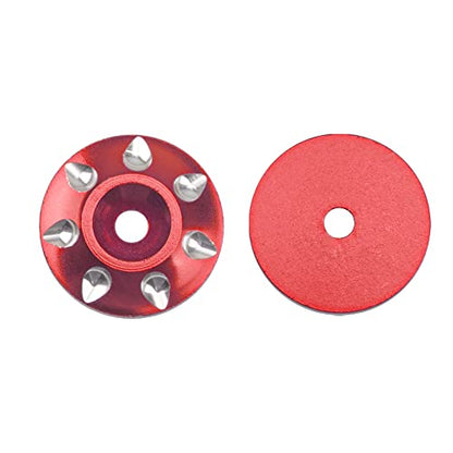 ShareGoo 2Pack Universal RC Metal Rear Wing Buttons Gasket Fixed Rear Tail Wing Washer for 1/10 1/8 RC Off Road Short Truck Buggy Racing Car (Red)