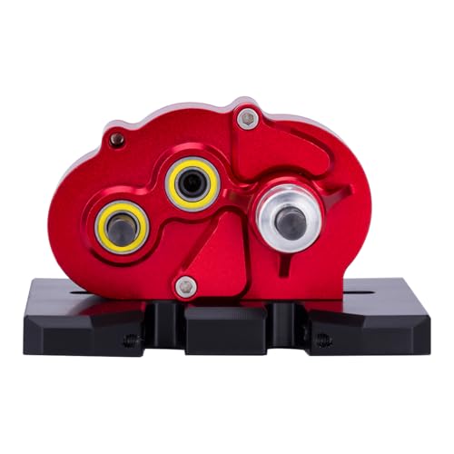 Aluminum Lightweight Gearbox OD-3 Overdrive Transmission for 1/10 RC Crawler Car Axial SCX10 II VS4-10 LCG Chassis Straight Axle (Red) - color: Red