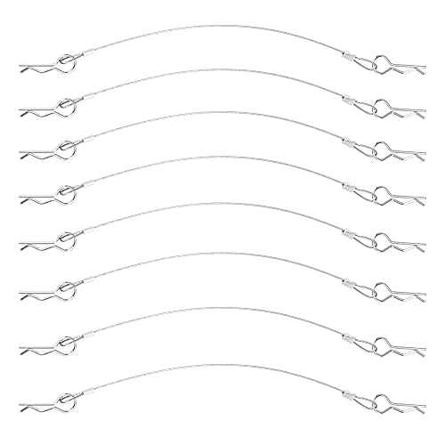 8Pack ShareGoo Metal Clip R Pin Rod with Steel Anti-Lost Rope RC Body Shell Clip Wire Compatible with 1/8 1/10 Traxxas HSP Arrma Axial Redcat Tamiya HPI RC Car Truck Crawler (Silver) - color: Silver