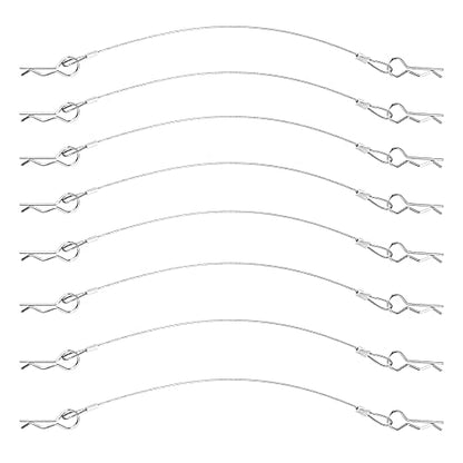 8Pack ShareGoo Metal Clip R Pin Rod with Steel Anti-Lost Rope RC Body Shell Clip Wire Compatible with 1/8 1/10 Traxxas HSP Arrma Axial Redcat Tamiya HPI RC Car Truck Crawler (Silver) - color: Silver