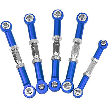 Metal Turnbuckles Rod Camber Links Steering Linkage Tie Rods Pull Rod Compatible with Redcat Racing Blackout SC,SC Pro, XTE, XTE Pro,XBE,XBE Pro 1/10 RC Car (Blue) - color: Blue