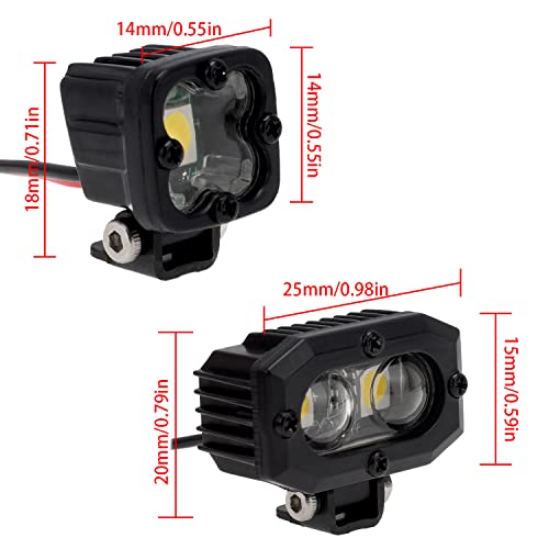 DKKY RC Car Lights LED Spotlights 1/10 Scale RC Crawler Accessories for Axial SCX10 90046 Traxxas TRX4 TRX6 Wraith RR10 MST Redcat Gen8 - style: 2+2 Set w/Controller
