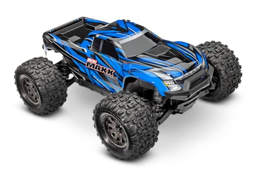 Traxxas Mini Maxx Brushless 4X4 Monster Truck (Blue) | Includes LiPo battery & 2-amp USB-C charger