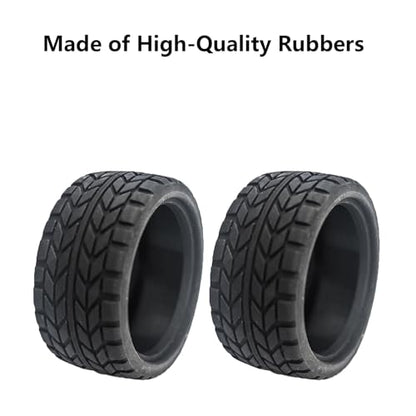 Set of 4 Rubber Tires Compatible with 1/10 Traxxas Tamiya HPI HSP RC Vehicle Tires TT02 TT01 RS4 Road Racing Touring Car (Color H) - color: Color H