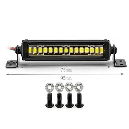 stmu 2.98 Inch 15 LED RC Light Bar Aluminum RC Roof Light Kit, RC Crawler Accessories Compatible with Axial SCX10 Traxxas TRX4 TRX4M Arrma Senton Redcat GEN7 1/10 & 1/18 Scale