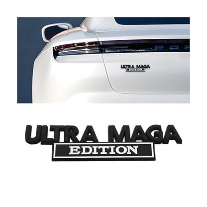 Ultra MAGA Edition Car Emblems, 3D Raised Metal Classic Personality Vehicle Badge Sticker, Automotive Exterior Body Embossed Decal Decoration, Universal for SUV Sedan Truck (Black/White)