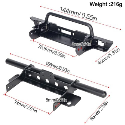 1/10 Scale Bumper Metal Compatible for VP Vanquish VS4-10 VVV-C1355 RC4WD VS410 Phoenix RC Crawler Upgrade Parts (Front Rear Bumper Kit) - style: Front Rear Bumper Kit