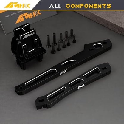 Alloy Center Differential Diff Mount & Front Rear Chassis Brace for Arrma 1/8 Kraton 6S 4X4 RTR V6 Series Upgrade Part Black - color: Black