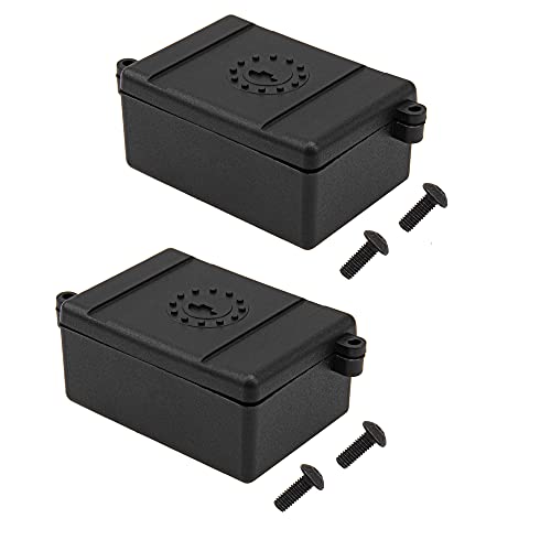 2Pcs ShareGoo RC Receiver Waterproof Box,RC ESC Receiver Dustproof Box Protector Case Compatible with Traxxas TRX-4 SCX10 90027 SCX10 90046 D90 1/10 RC Crawler,Black