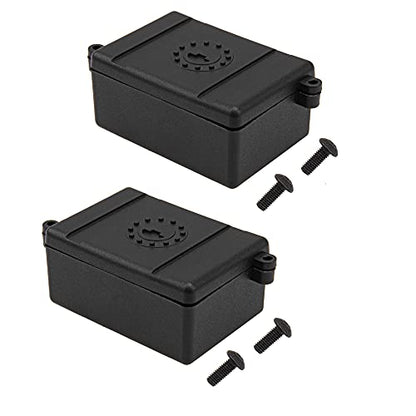 2Pcs ShareGoo RC Receiver Waterproof Box,RC ESC Receiver Dustproof Box Protector Case Compatible with Traxxas TRX-4 SCX10 90027 SCX10 90046 D90 1/10 RC Crawler,Black