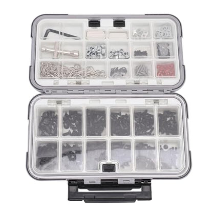 537 Pieces RC Screw Kit, Stainless Steel Fasteners Universal Fit for 1/8 1/10 /12/16 Scale RC Cars Organized Storage Box Grey, Premium Material Compatibility wit