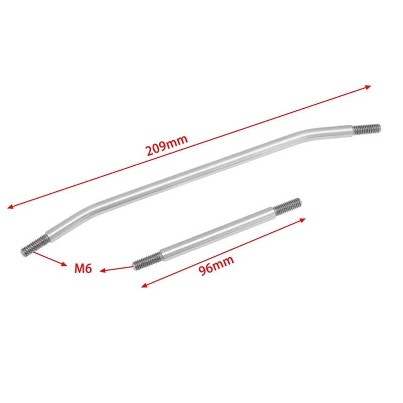 Metal Steel Prefixal Servo Steering Link Rod Set for Axial SCX6 1/6 RC Crawler Car Upgrade Parts - (Color: Silver)