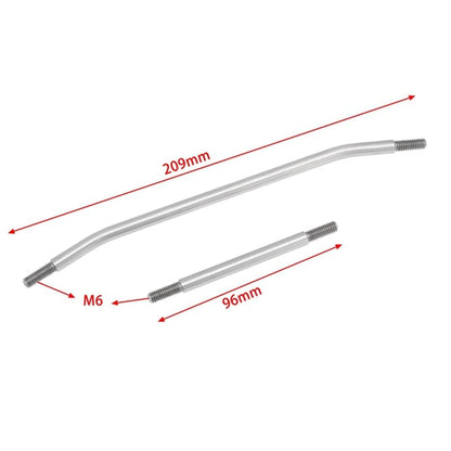 Metal Steel Prefixal Servo Steering Link Rod Set for Axial SCX6 1/6 RC Crawler Car Upgrade Parts - (Color: Silver)