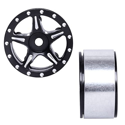 1.0 Beadlock Wheel Rims Compitable with 1/24 RC Crawler Car Axial SCX24 Gladiator Deadbolt Bronco C10 JLU Upgrade Parts