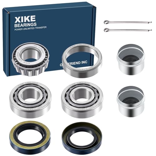 XiKe Trailer Bearings LM11949 LM11910 for 3/4" Axles, 2 Sets | Boat Traiker Hub Kit Includes 11174TB Seal, OD 1.78" Dust Cover, Cotter Pin - size: LM11949/10 + Seal ID 1.125'', style: Pack 2 Set