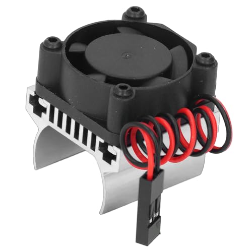 VGEBY RC Motor Cooling Fan, Efficient Heat Dissipation Compact 1/18 Scale Heatsink for RC Enthusiasts Hobbyists Racing Maintenance - color: Silver