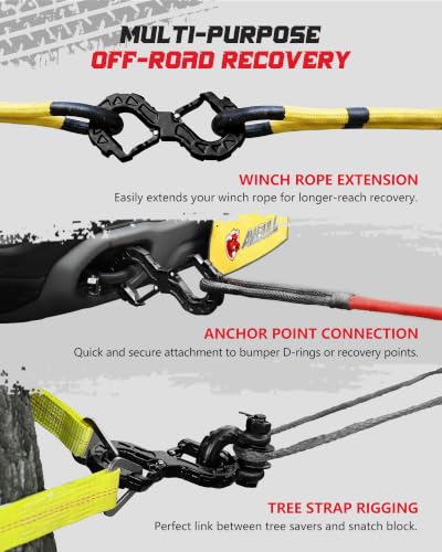 3/8 Tow Hook, Winch Hook for Off-Road Recovery, Towing Shackle 33000 Lbs, G80 Heavy Duty Strength Integrated Winch Quick Shackle, Black - color: Black