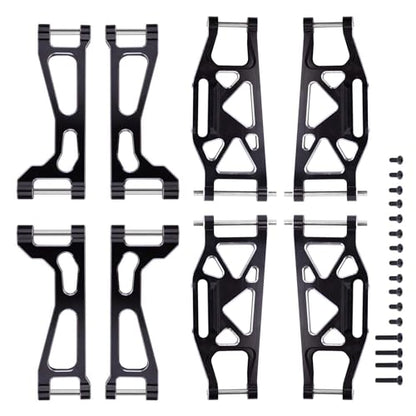RC Suspension Arms Aluminum Front & Rear Upper Lower Arms Kit for Traxxas WideMaxx 8995 8998 8999 Upgrade Parts, 8PCS (Black) - color: Black