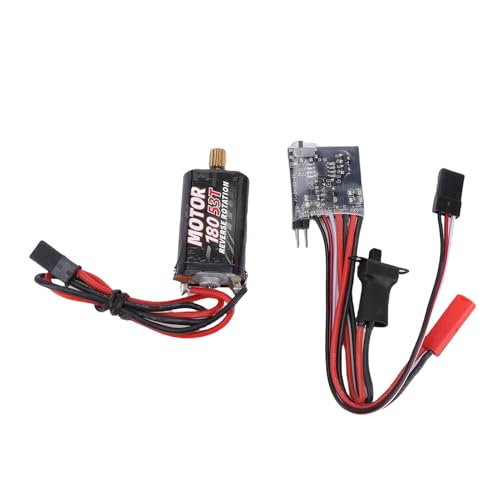 SUNGOOYUE Brushed ESC 30A Electric Speed Controller with Brake for 1/16 1/18 RC Cars, Metal Compact Design, Compatible with 2S Lipo N20 030 050 130 180 Motors DIY Mini RC Vehicles (53T)