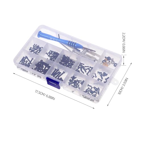 Baluue Rc Car Screw Fasteners Kit 144pcs Metric Screw Assortment with Nuts Bolts and Gasket in Tool Box for Rc Car Repair and Maintenance
