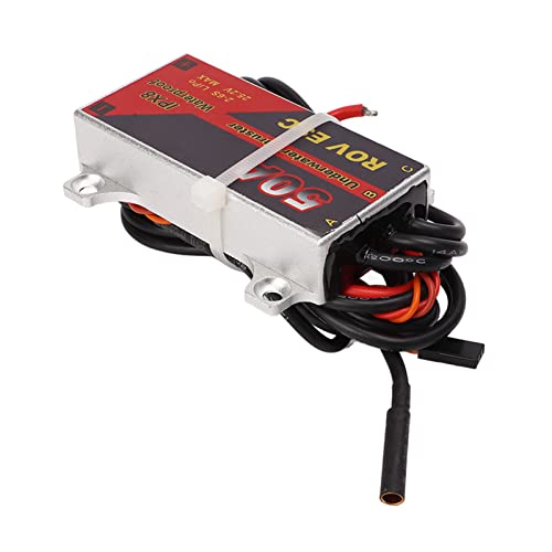 Brushless ESC, 50A IPX8 Waterproof CNC Aluminum Housing PWM Signal, Electronic Speed Controller for RC Cars Drones Boats Underwater Propellers