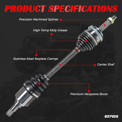 CV Axle Shaft Assembly Front FWD Compatible with Chevrolet Aveo 2004-2011 1.6L L4, Chevrolet Aveo5 2007-2011 1.6L L4, Pontiac G3 2009 1.6L L4 Front Driver Passenger Side CV Axles Joint - size: NCV10609_NCV10610/Pair