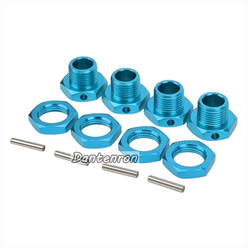 RC Aluminum 17mm Wheel Hex Nuts with Wheel Hub Wrench Repair Tool Set Upgrades Part for 1/8 RC Cars Trucks Off Road Buggy Arrma Typhon Kraton 6S 3S Traxxas E-Maxx E-Revo Mojave (Blue) - color: Blue