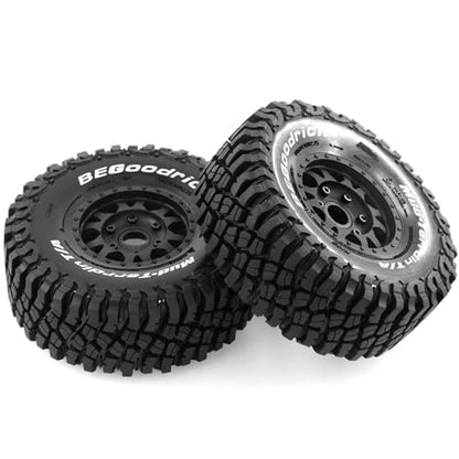 1/7 1/8 1/10 RC Short Course Truck Tires OD 4.96"And Wheels 12mm 14mm 17mm Hex For 1:10 1:8 1:7 Scale Off Road Truck Car ARRMA Mojave 4S 6S TRAXXAS Slash 2WD FS FSR Axial Losi Rc4wd (Black) - color: Black