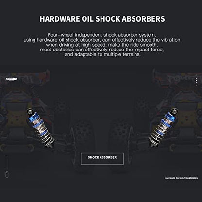 GoolRC WLtoys 124007 Brushless RC Cars, 1:12 Scale Remote Control Car, 4WD 75km/h High Speed Racing Car, 2.4GHz All Terrain Off Road RC Truck RTR with Metal Chassis for Adults