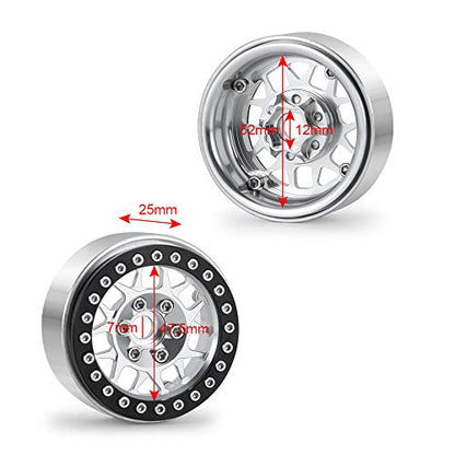 Aluminum 2.2" RC Beadlock Wheels Rims for Axial SCX10 II III TRX4 | 1/10th RC Crawler Car Upgrade Parts