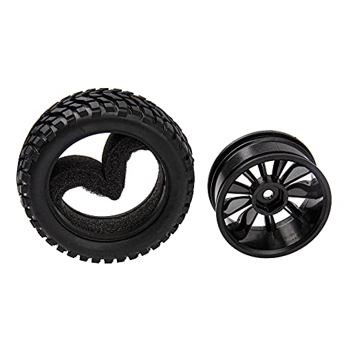 12mm Hex Hub 75mm/2.95'' Rubber Tires & Plastic Wheel Rims with Foam Compatible with HSP Tamiya HPI Kyosho 1/10 On-Road Touring Car,WLtoys 1/14 144001 RC Buggy (10-Spoke) - style: 10-Spoke