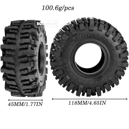 1.9 Inch RC Crawler Tires Skins Soft Rubber Off-Road Tyres for 1/10 TRX4 TRX6 SCX10 90046 AX103007 D90 Gen7 MST VS4-10,RCHuiWow High Grip Mud Terrain Tyres,StyleB - style: StyleB(4pcs)