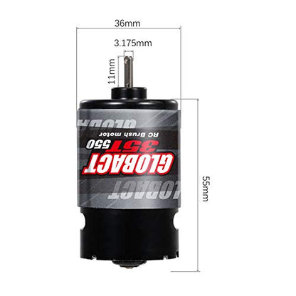 Globact 550 35T Brushed Motor for 1/10 RC Crawler TRX4 SCX10 Redcat RC4WD - size: 35T