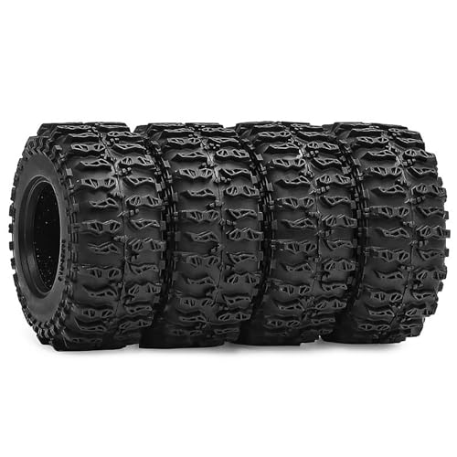 4PCS 1.3" Rubber Tire All Terrain Wheel Tyre with Foam Inserts for 1/12 1/14 1/18 1/24 Crawler Car for TRX4M SCX24 AX24 FCX24 FMS 1/24 Micro 1.0inch Beadlock Upgrade Parts (64x26mm,A) - color: 64x26mm,a