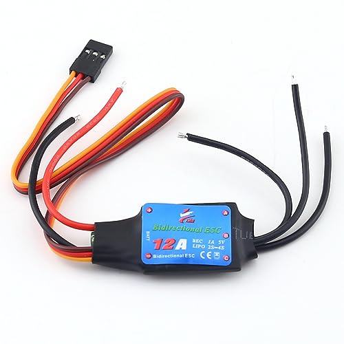 ZMR Bidirectional Brushless 12A 2-4S ESC with 1A 5V UBEC Output for RC Vehicle and Ship Models