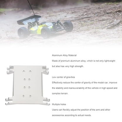 RiToEasysports Rc Car Accessories, Lightweight Aluminum Alloy Multiple Holes Chassis Skid Plate For RR10 1/10 Rc Car (Silver)