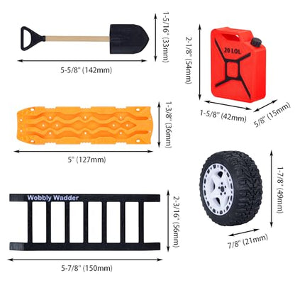 Mini Off-Roading Gear Bumper Magnets, Magnetic Little Ladder 5-in-1 Kit | Powerful Magnet Mounting, ABS and ASA materials, offroad fans gifts,Off-Road Emblems, Off-Roading lover Stickers - color: Orange
