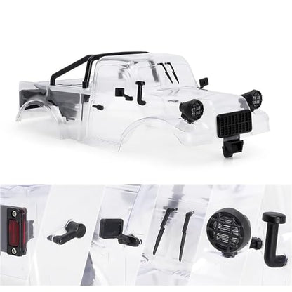 1/18 RC Car Body Shell, Pickup Truck Casing Compatible with TRX4M Defender, Bronco & Wrangler, ABS Impact-Resistant Upgrade Parts for 1/18 RC Crawler (Clear Body) - color: Clear Body