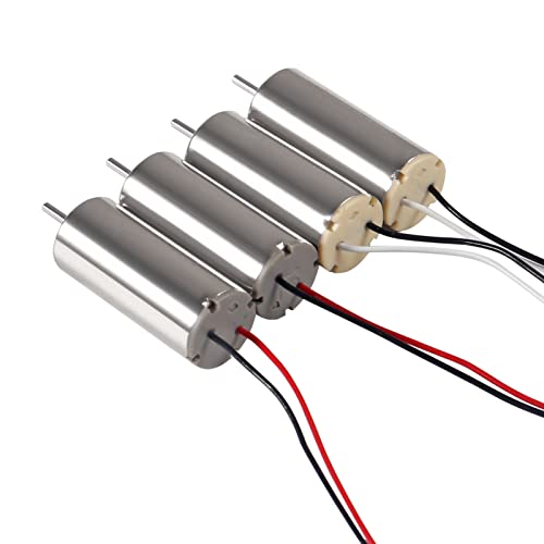 4pcs 8520 Brushed Motors 8.5x20mm Motor 3-5V 0.15A 35000RPM-50000RPM 8520 Motor Hollow Cup Drone Motor + 4pcs CW CCW Propeller Compatible with FPV RC Quadcopter
