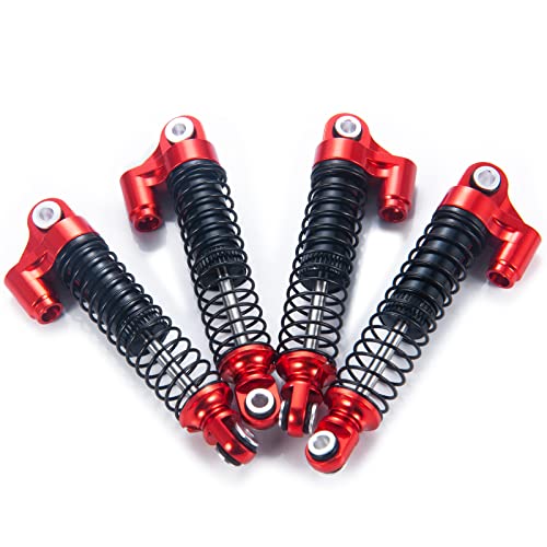RC Shock Absorber 56mm Dampers, Red | Aluminum Alloy, Ajustable Shocks, For TRX4M Upgrades 1/18 Scale, RC Crawler Car, Accessories - color: Red