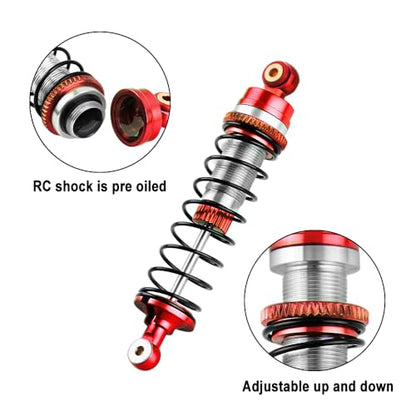 GLOBACT RC Shocks for LOSI 1/16 Mini-B 1/18 Mini-T 2.0 LOS314004 (Red) - color: Red