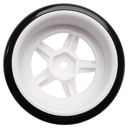 4PCS 12mm Hub Wheels,1:10 63mm Hard Plastic RC Drift Cars On Road Touring Racing Bald Tires for Traxxas HSP Tamiya HPI Kyosho On-Road Drifting Car Trucks(White) - color: White